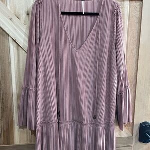 Free People Pleated Mauve Dress